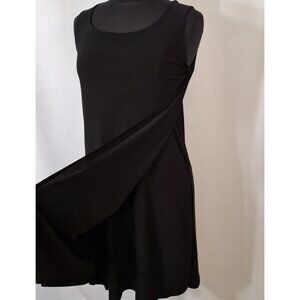Abria Sleeveless Little Black Dress, Stretchy, Wrap Front Panel Sz Medium